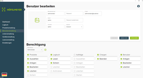 Benutzerverwaltung Benutzerverwaltung
